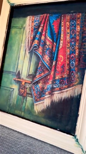 | Rice Paper | Irani Rug art work| Decoupage Rug Frame Door | Step-by-Step DIY Home Decor Tutorial