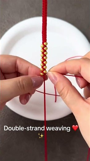 Weaving a Perfect Double-Row Braided Bracelet ❤️✨ #shorts #asmr #handmadejewelry #bracelet