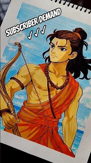 Drawing Ram Ji in Anime Style! 🏹✨ | Jai Shree Ram #Shorts #jaishreeram #anime #colour