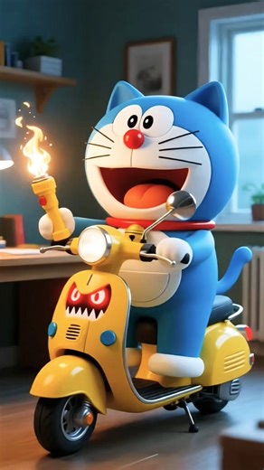 Doraemon’s Torch Transformed Into a Scary Scooter Ride! 🔦😱🛵 #Doraemon #ToonRideShock