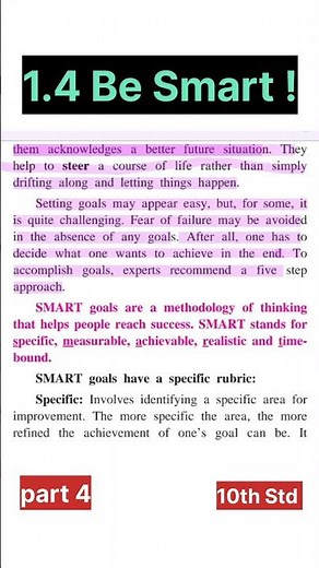 1.4 Be Smart ! 10 th Std Improve Reading Skill #studymintome