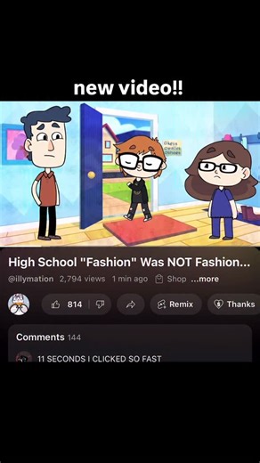 illymation on Instagram: "New video! A sequel to Middle school "fashion" 👀"