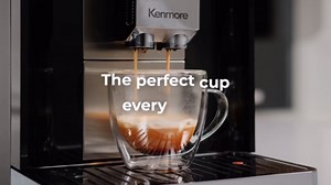 Kenmore Fully Automatic Coffee Maker - With Grinder, Milk Frother & Steamer, Auto Tamper, Descaler Expresso Machine, cafeteras electricas modernas machines For Home/Office Black
