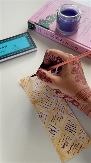 Creative Bookmark Painting | Rose on Vintage Paper Background #menorahcreatif #menorahsketchbook #yt