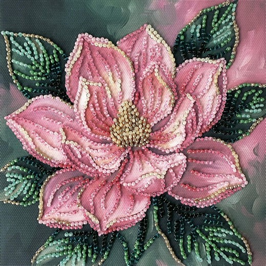 DIY Bead Embroidery Kit on Art Canvas "petal Kiss", Beading Pattern, Home Decor - Etsy