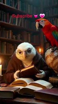 “Shhh! The Parrot Librarian Is Watching 👀📚”. #parrot #kidsstory #funny #birds #cartoon #moralstory