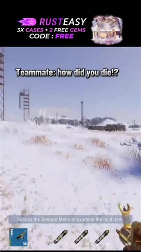 @rust.gamer0 on Instagram: "#rustfunnymoments #rustgamer #reels #rustgameplay #rustplayer #rustgaming #viralvideos #rustmemes #rustfunny #rust Sign up now for 3x free cases + 2 free gems with code: FREE' Check the Link in bio"