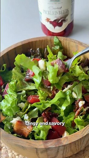 Sweet Pickled Beet & Bacon Salad with Lemon Vinaigrette l Easy Summer Side Dish Recipe