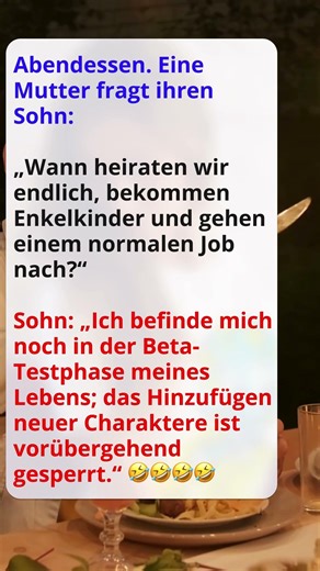 Abendessen – Mutters unbequeme Frage! #flachwitz #witzekanal #funny #witz #mütter