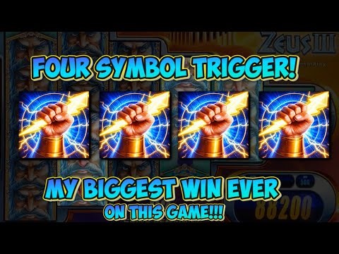 4 SYMBOL TRIGGER MY BIGGEST ZEUS WIN EVER on Zeus Slot Machine! WMS Classic MAX BET Live Play