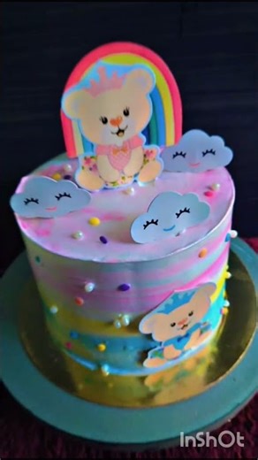 beautiful rainbow 🌈 birthday cake design #cakedecorating #shortsfeed #shortvideo #youtubeshorts