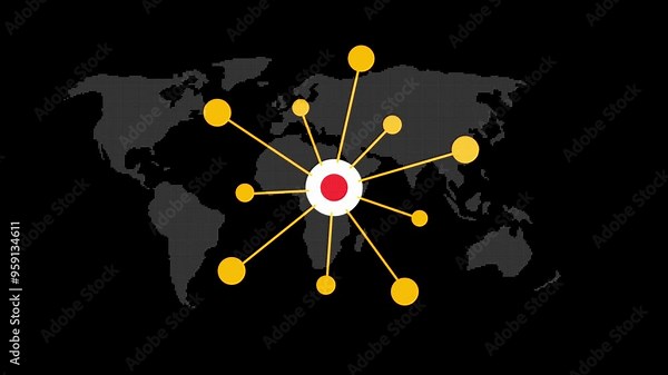Digital communicate icon animation with white color earth background. Internet infrastructure concept. Digital Connectivity, Network Growth, and Online Interactions for Tech and Communication Projects