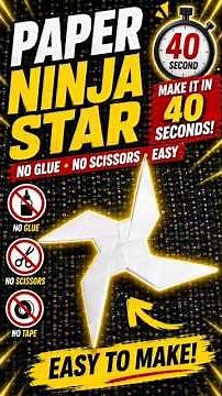 🔥 PAPER NINJA STAR in 40 SECONDS! 😱 | No Glue • No Scissors • Easy Origami