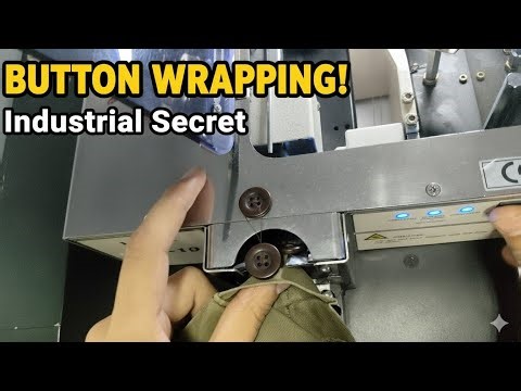 How to Finish a Button: Automatic Button Wrapping Process (Industrial Sewing)