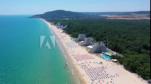 Albena, Bulgaria. Aerial view of Albena beach resort in the summer.