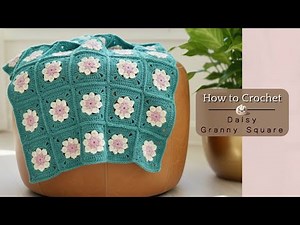How to Crochet a Daisy Granny Square 🌼 | Step-by-Step Tutorial with Pattern & Progress Bar