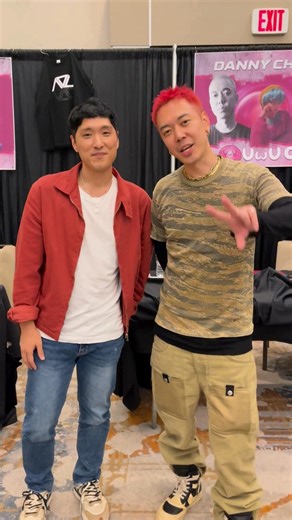 1.3K views · 43 reactions | A teeny, tiny, tasty teaser of @drewcmusic, singing voice of Jinu, and @thedannychung, rapper for Baby Saja, at @uwuconaz this past weekend! 朗 | UwU Con | Facebook