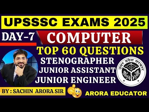 UPSSSC Stenographer Computer Class 2025 | UPSSSC Junior Assistant / JE Computer Class | Day7 #upsssc