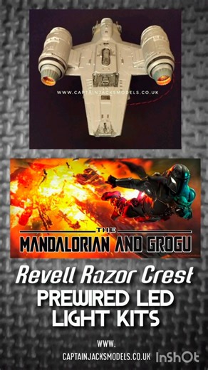 Revell Razor Crest Prewired Model Light Kits Back In Stock #captainjacksmodels #modellighting #leds