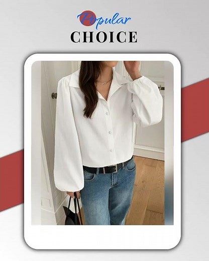 Puff Sleeve Button-Down Shirt