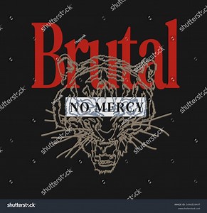 Brutal Slogan Tiger Head Outline Graphic Stock Vector (Royalty Free) 2648539497 | Shutterstock