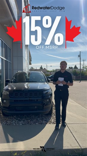 Get up to 15% off MSRP on NEW 2025 Jeep Compass models OR take advantage of 0% APR for 72 months OAC on New Jeep Compasses. Click to view available New Jeep Compasses inventory: https://www.redwaterdodge.com/new-jeep-compass-redwater-ab These Jeep Compass savings are available in Redwater, Alberta - Get a New Jeep Compass with Redwater Dodge today! Finance Rate: 0% | Term: 72 months | COB: $0 | Redwater Dodge