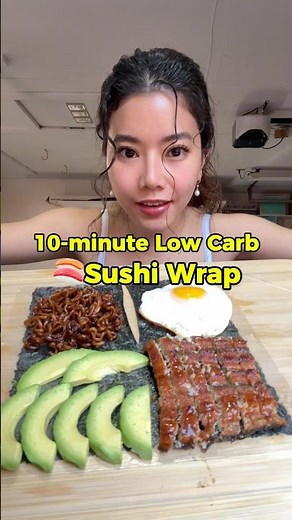 10-Min Low-Carb Sushi Wrap 👀🍣