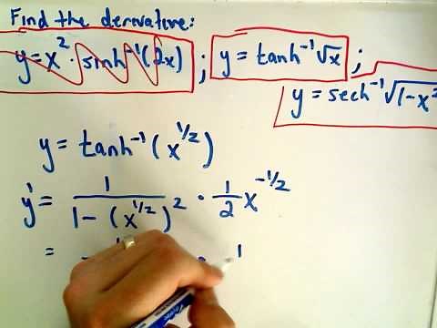 Inverse Hyperbolic Functions - Derivatives