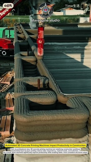 Automated 3D Concrete Printing Machines Impact Productivity in Construction #machines