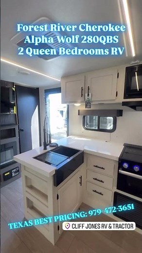 2026 Forest River Cherokee Alpha Wolf 280QBS Two Queen Bedroom Mid Kitchen Travel Trailer