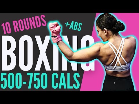500-750 Calorie Burn SHADOW BOXING Workout (10 Rounds +Abs)//SYLVIA NASSER