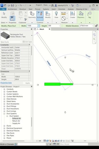 revit duct System #shorts #revit #revitductsystem