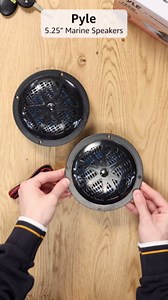 Pyle 5.25 Inch Dual Marine Speakers - 2 Way Waterproof and Weather Resistant Outdoor Audio Stereo Sound System with 100 Watt Power, Polypropylene Cone and Cloth Surround - 1 Pair (Black)