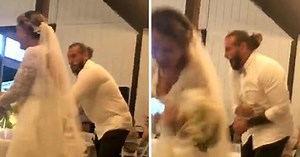 Bride Defies Critics After Clip Of Husband Hurling Wedding Cake At Her Head Draws Flak