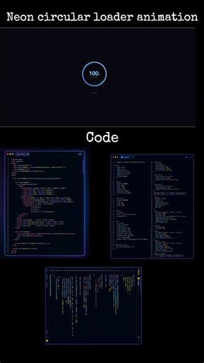 Neon circular loader animation using html, css and js #coding #webdevelopment #viralshorts #viral