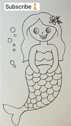 "Cute Jal pari 🧜 Easy Drawing Step by Step #Neetu #Shorts