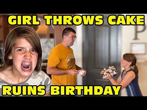 Girl Temper Tantrum Throws Birthday Cake At Dad! -She Lives To Regret It..