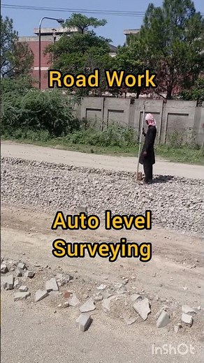 Road surveying by Using Autolevel #road #construction #ytshorts