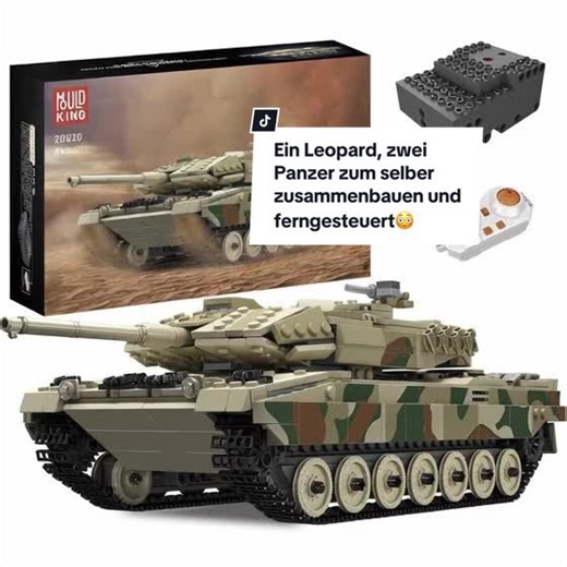 Bau dir dein Leopard, zwei Panzer Als Baustein Kid zusammen. Das Ganze ist ferngesteuert #panzer #leopardpanzer #leopard #tank #fyp