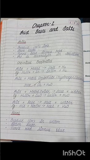 class 10 Chemistry chapter 2 notes #shorts #chemistry