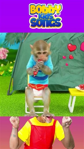 Monkey Baby Shark | Nursery Rhymes & Kids Songs |Bobby Kids Songs