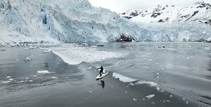 Surfing Glacier-Made “Tsunami Waves” (Video)