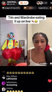 Trin & Wardrobe Dancing & Eating It Up on Live