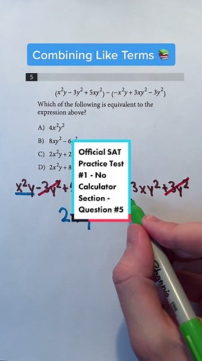 Mastering the Art of Combining Like Terms in SAT Math