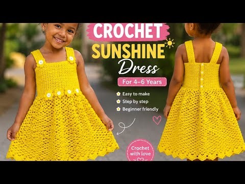 Simple & Easy To Make, 4-6 Years Girl Dress Tutorial For Beginner Friendly