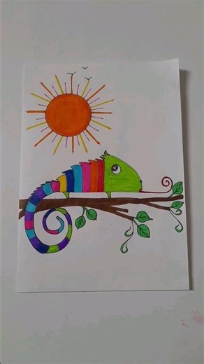 How to draw a chameleon drawing || गिरगिट कैसे बनाए || How to make a chameleon #drawing #shorts #art