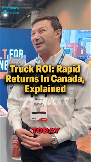 🚛💡 “Electric trucks cost more upfront — but they pay for themselves in 2 years.” The real math behind electrification ⚡ 🎙️ Roberto Bragagnolo | @electricterminaltruck Live from the #AAPAConvention 🔔 Follow Truck N’ Hustle for more from the #AAPA floor! Shoutout to American Association of Port Authorities , @portsunited, and @portofeverett Port of Everett 💪 #TruckNHustle #AAPA #PortsUnited #PortOfEverett #PortTech #ZeroEmissions #ElectricTrucks #SupplyChainInnovation #logisticslife | Truck N