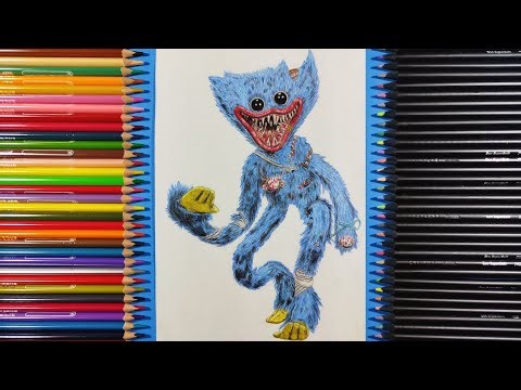 Dibujo a Huggy Wuggy | Poppy Playtime Chapter 5 | Drawing Huggy Wuggy