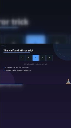 The Problem: Smallest Palindromic Rearrangement I #shorts