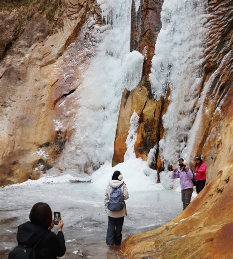 【動画】高さ77メートル、凍り付いた滝に感嘆の声　佐伯市の藤河内渓谷で「観音滝氷瀑ツアー」 - 大分のニュースなら 大分合同新聞プレミアムオンライン Gate